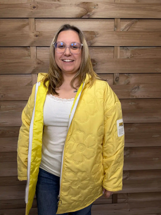 Daunenjacke "Flowers" Gelb