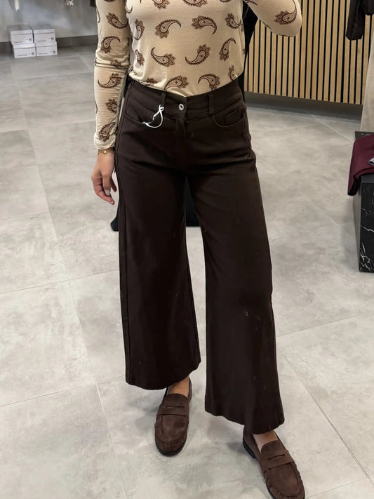 Hose "Crop Jeans" Schokobraun