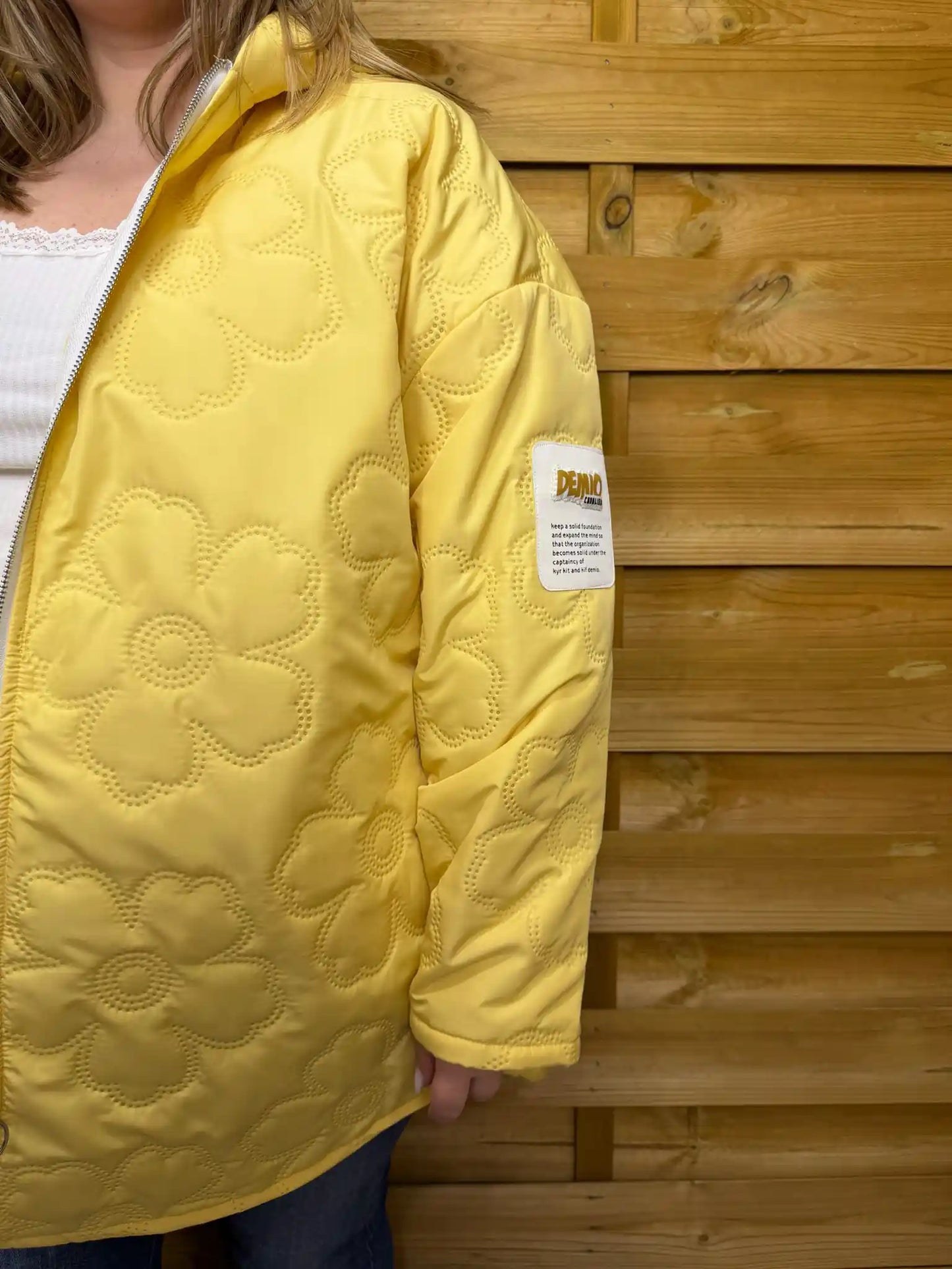 Daunenjacke "Flowers" Gelb