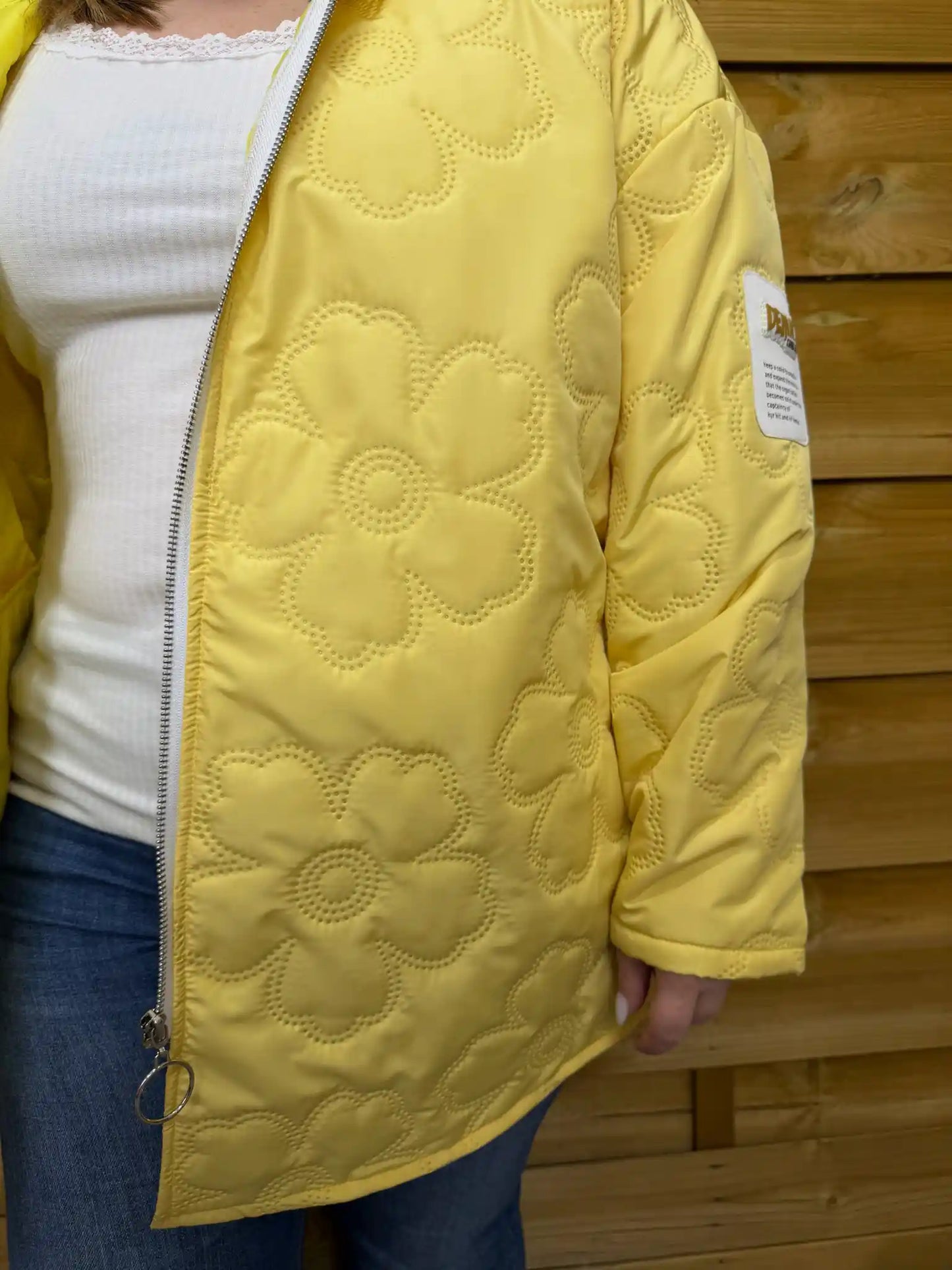 Daunenjacke "Flowers" Gelb