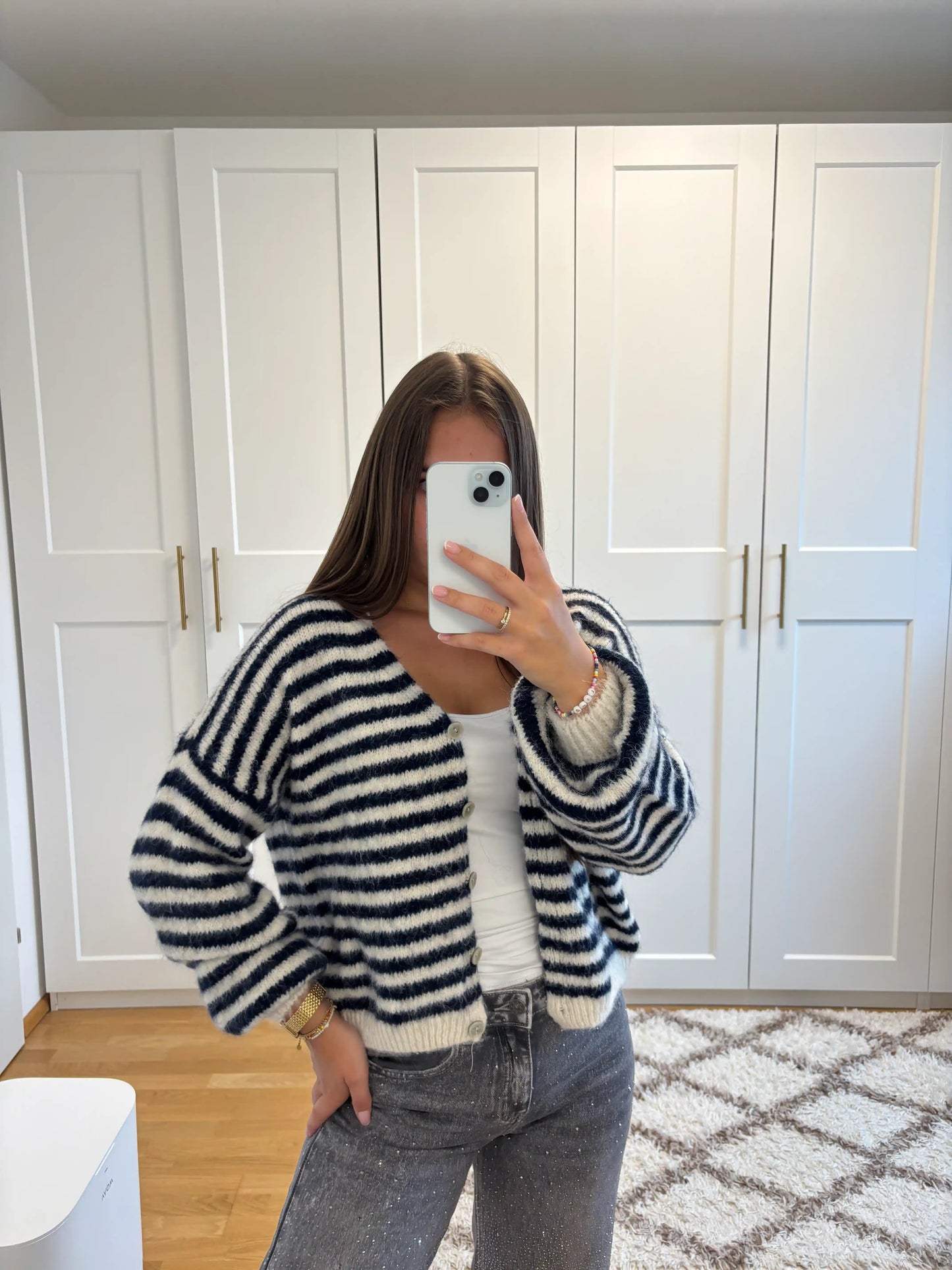 Cardigan "Streifentiger" Dunkelblau