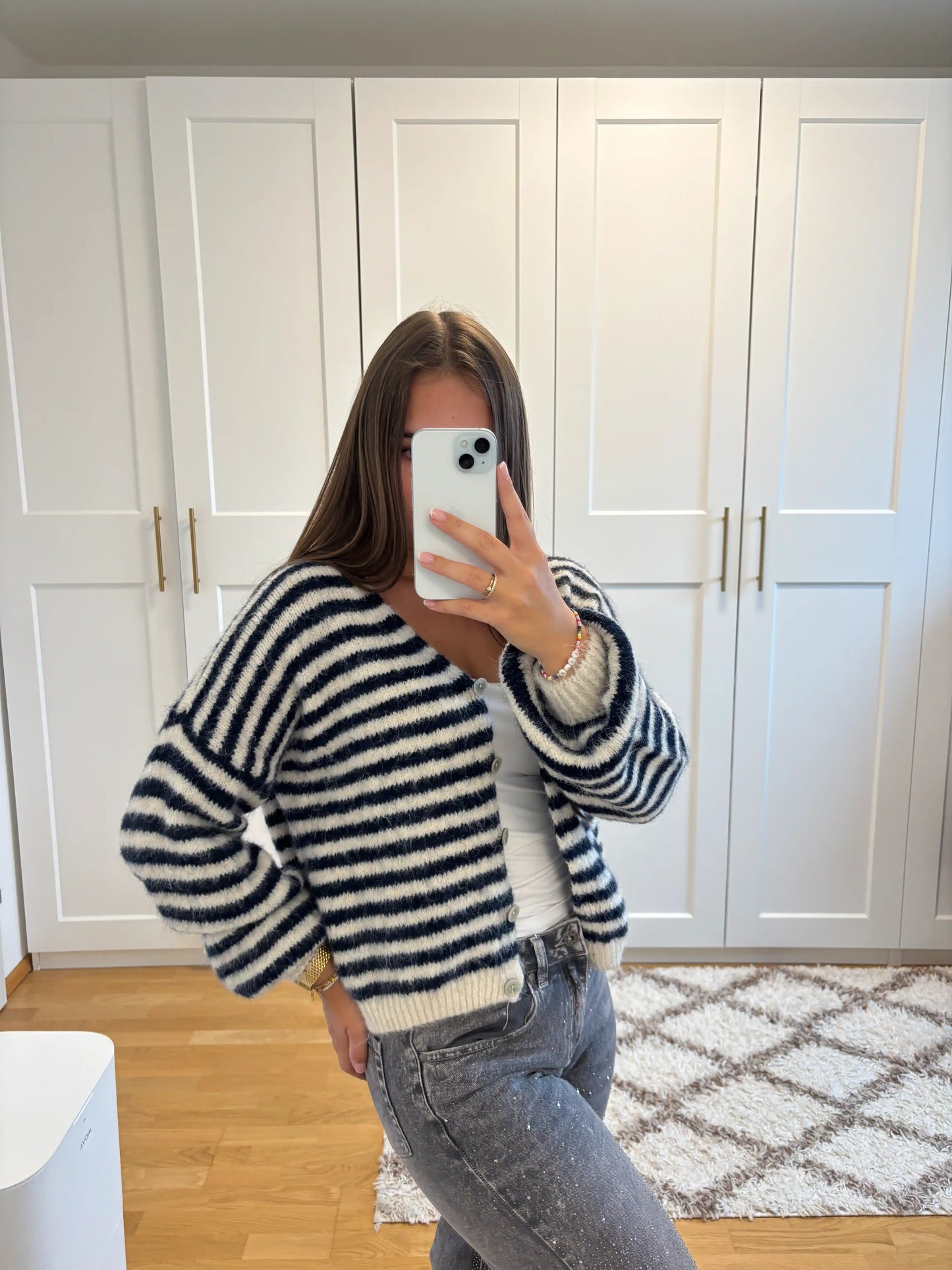 Cardigan "Streifentiger" Dunkelblau