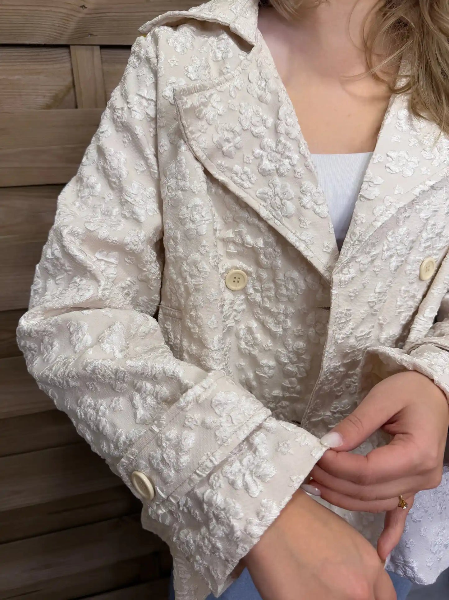 Jacke "Bloom Blossom" Beige