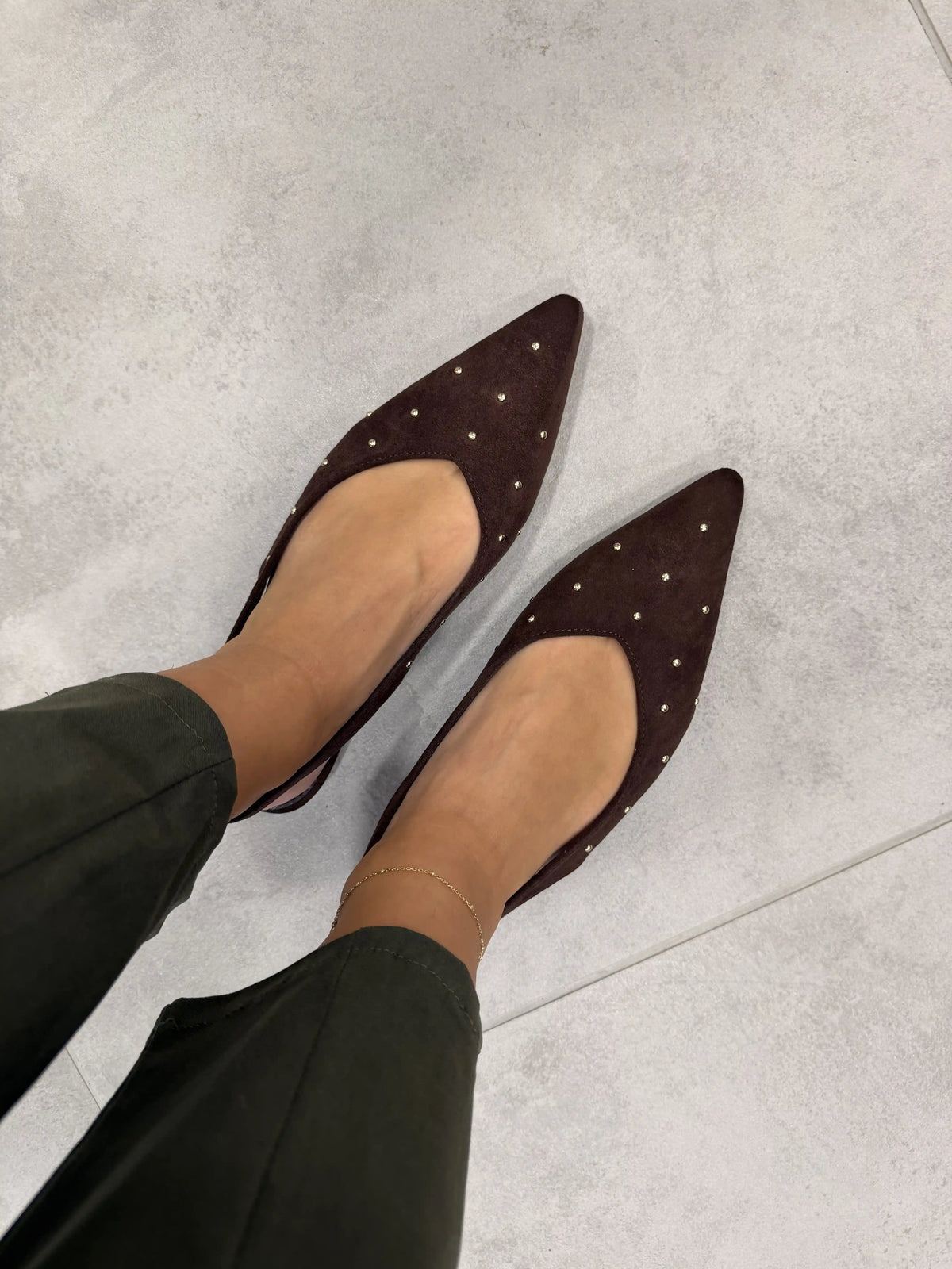 Slingback-Ballerinas Schokobraun