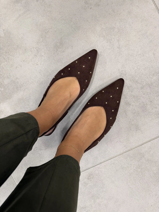 Slingback-Ballerinas Schokobraun