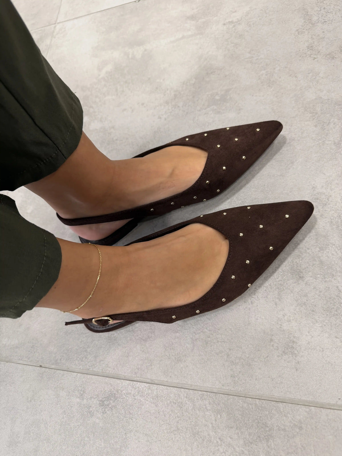 Slingback-Ballerinas Schokobraun
