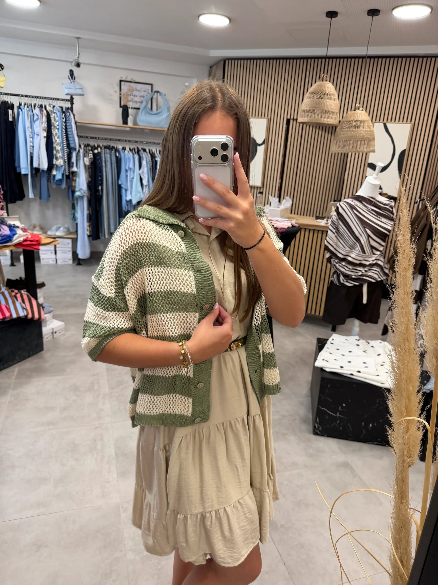 Bluse "Skyline Knit" Olive