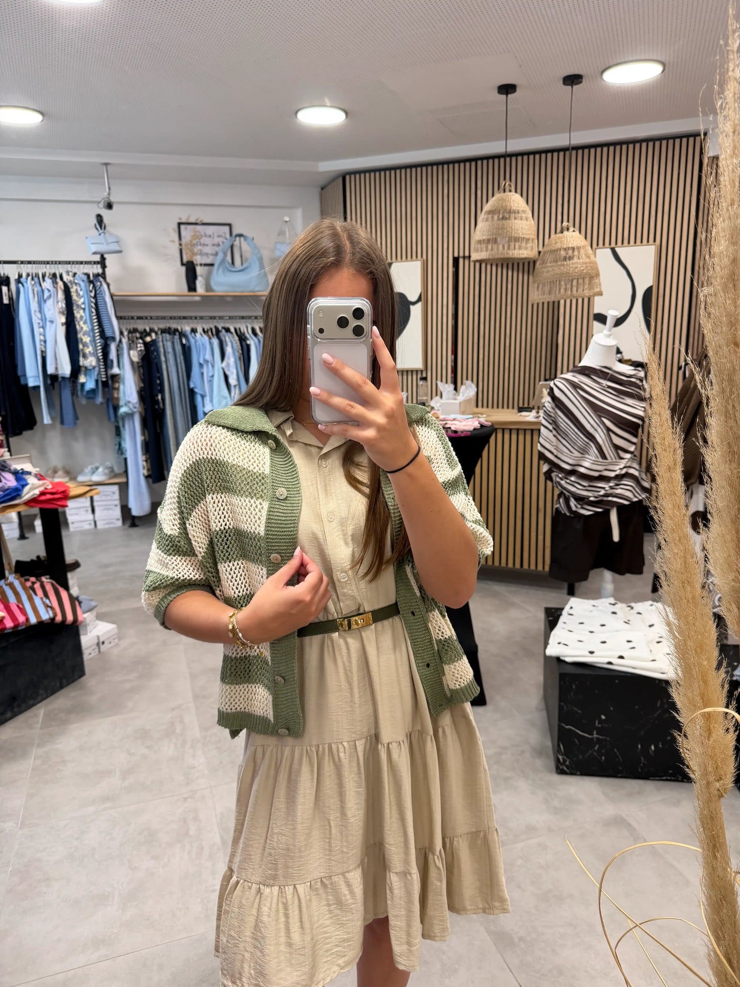 Bluse "Skyline Knit" Olive