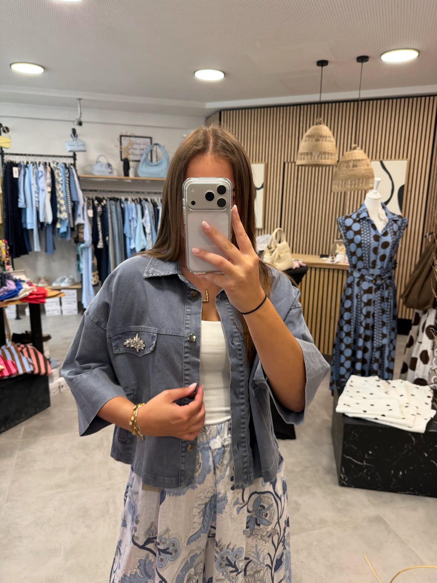 Jeansjacke "Diamond" Blau