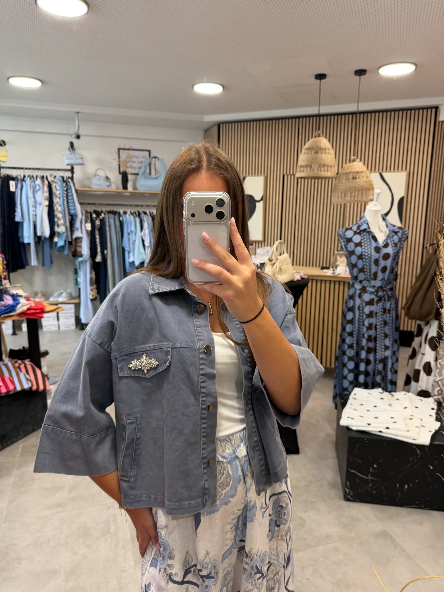 Jeansjacke "Diamond" Blau