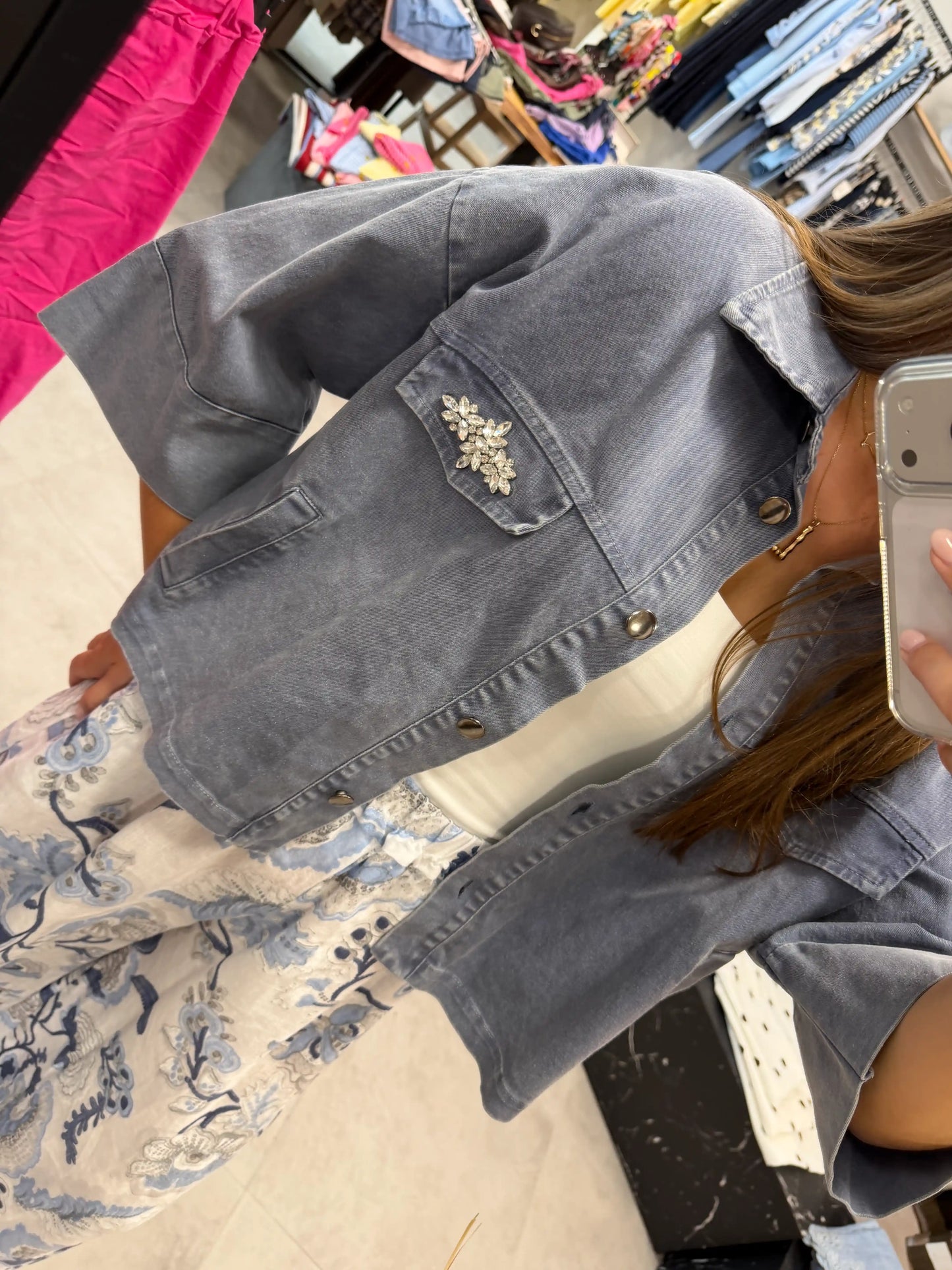 Jeansjacke "Diamond" Blau