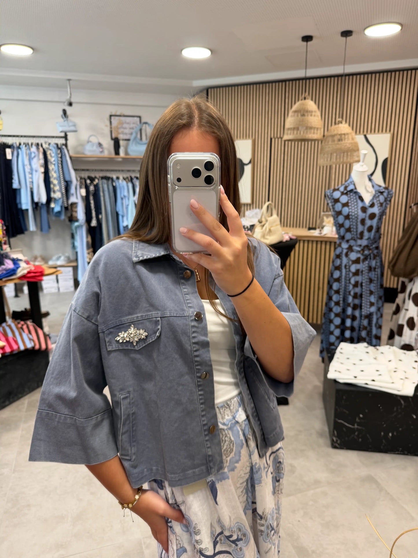 Jeansjacke "Diamond" Blau