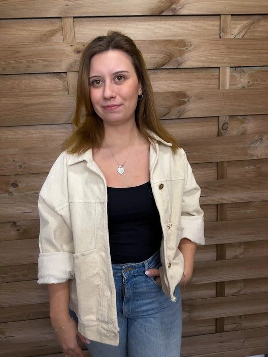 Cordjacke Beige