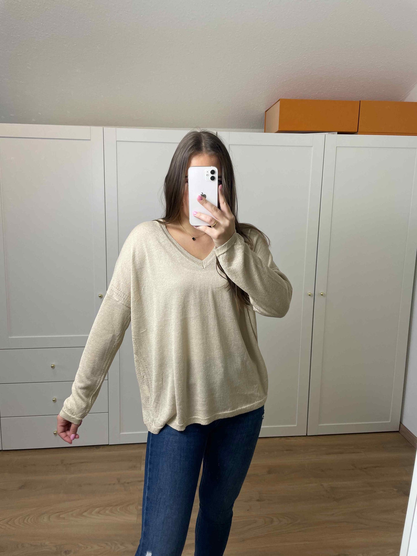 Pullover "Goldi" mit V-Ausschnitt