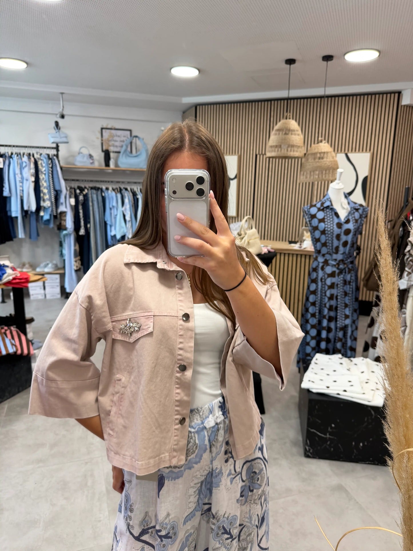 Jeansjacke "Diamond" Rosa