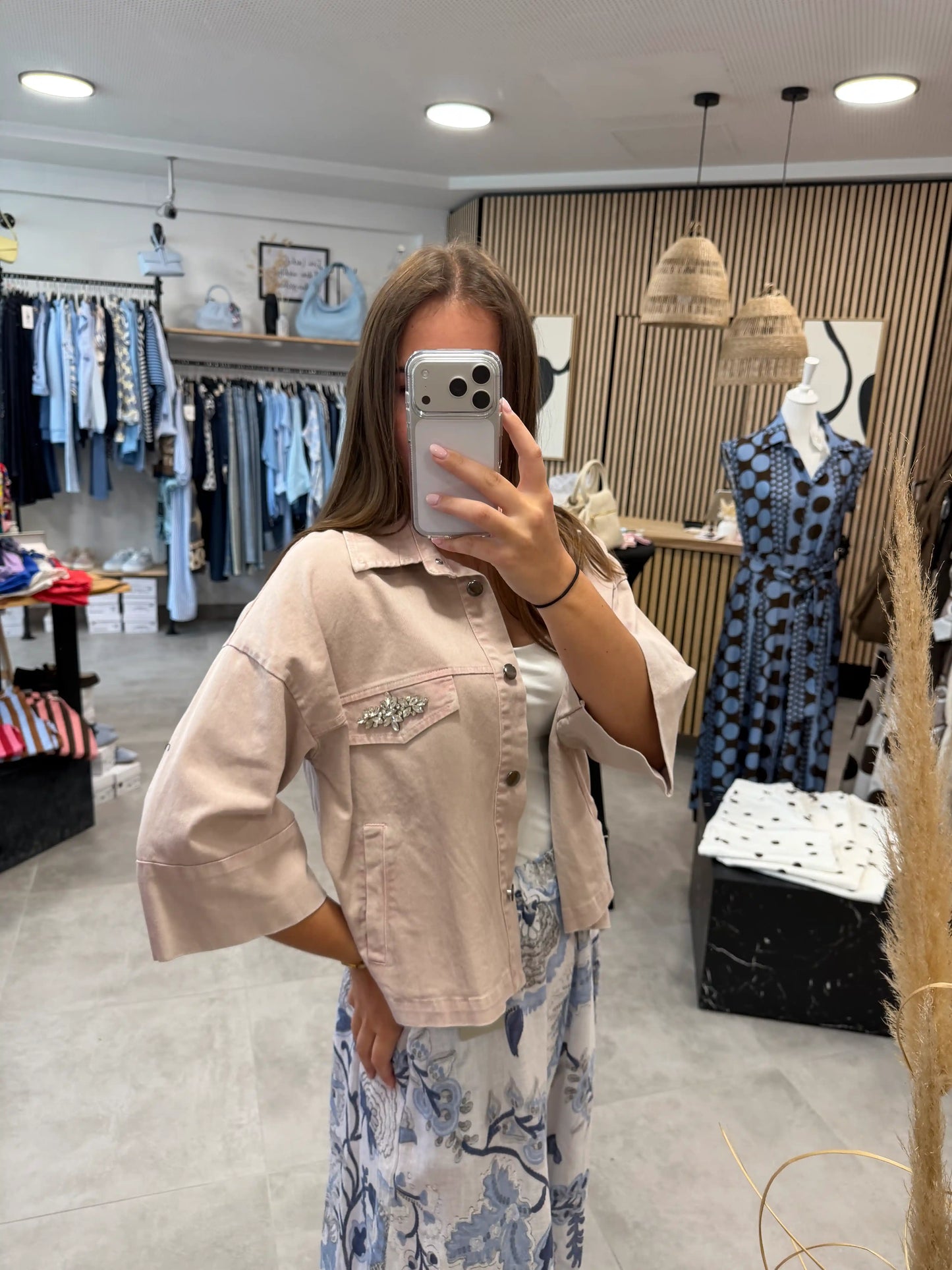 Jeansjacke "Diamond" Rosa