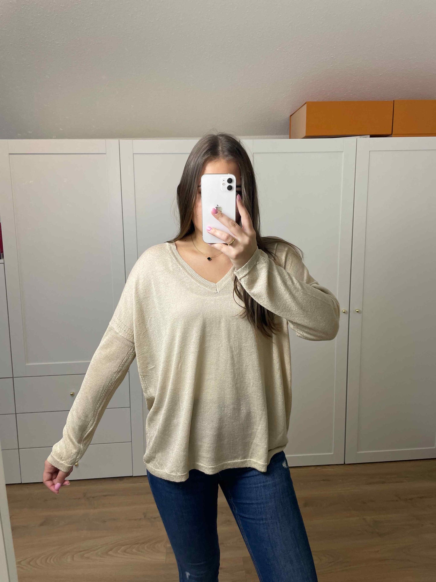 Pullover "Goldi" mit V-Ausschnitt