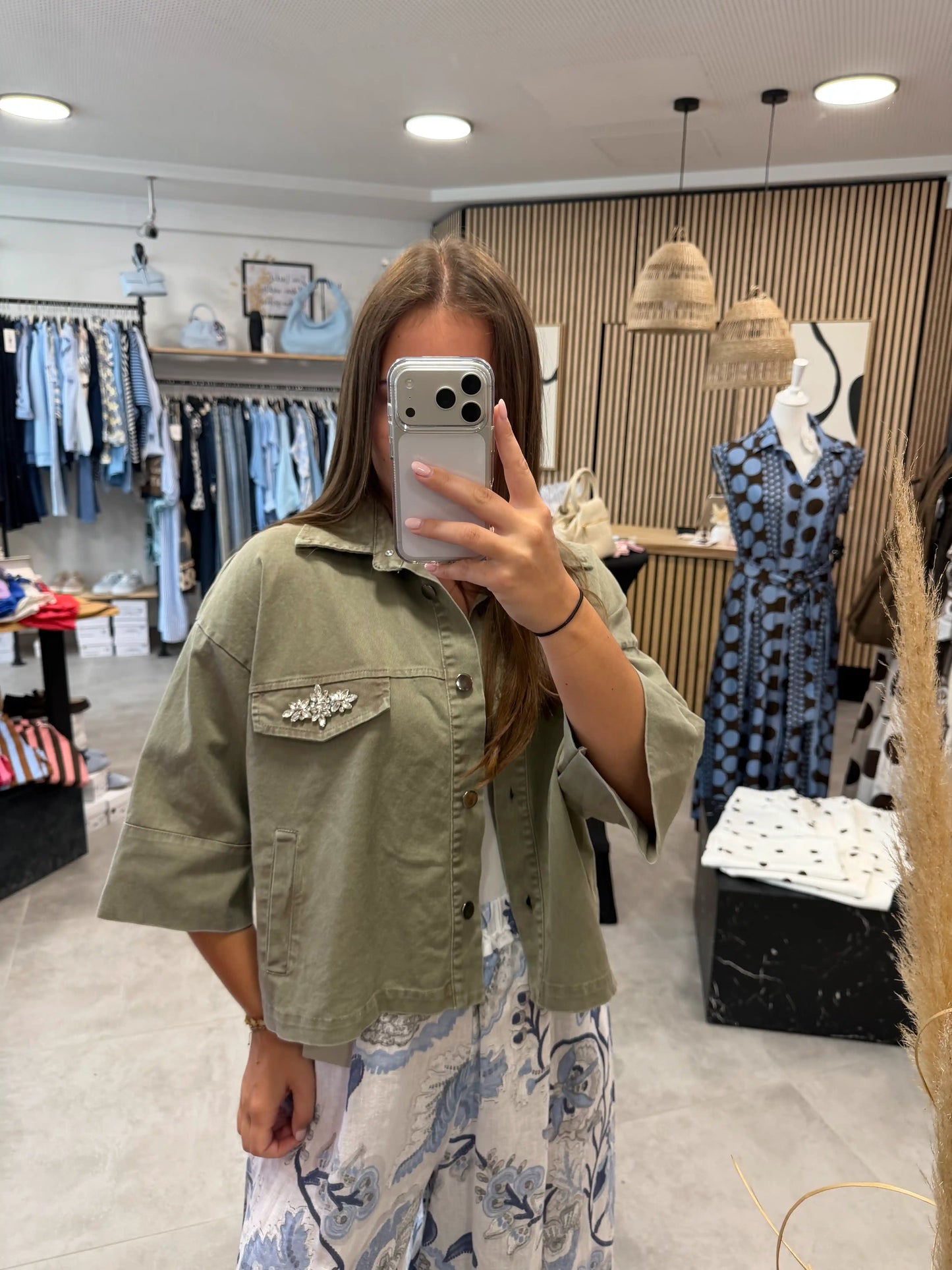 Jeansjacke "Diamond" Olive