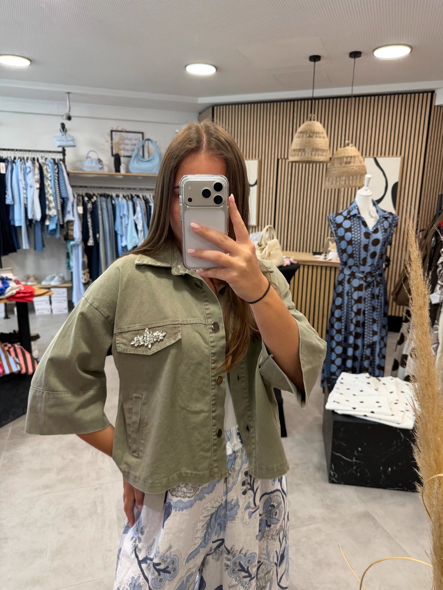 Jeansjacke "Diamond" Olive