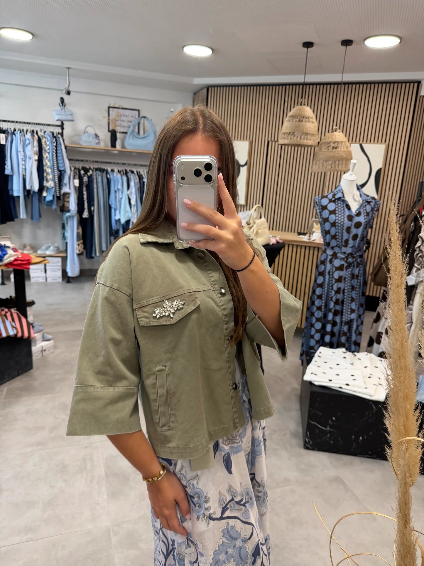 Jeansjacke "Diamond" Olive