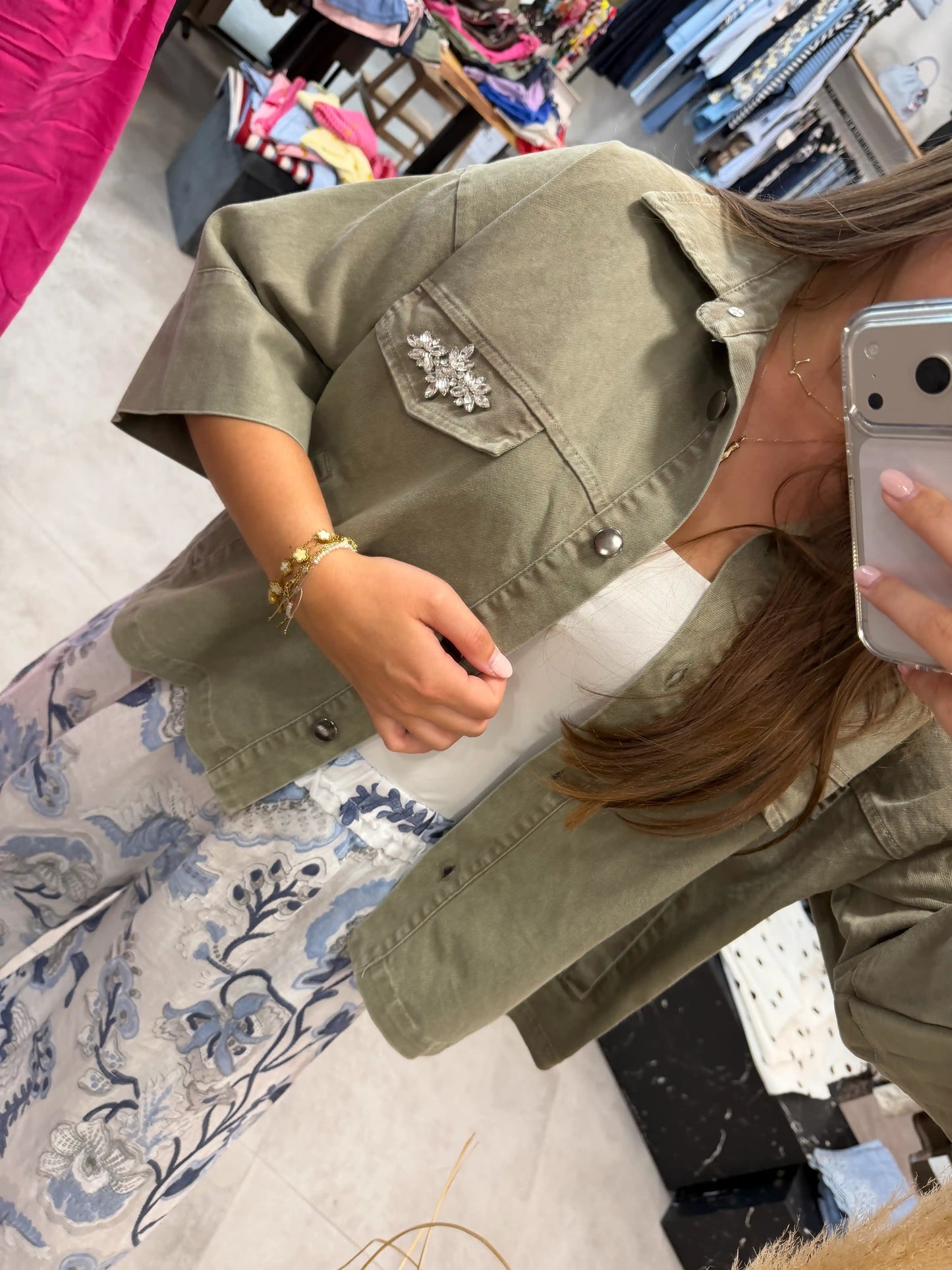 Jeansjacke "Diamond" Olive