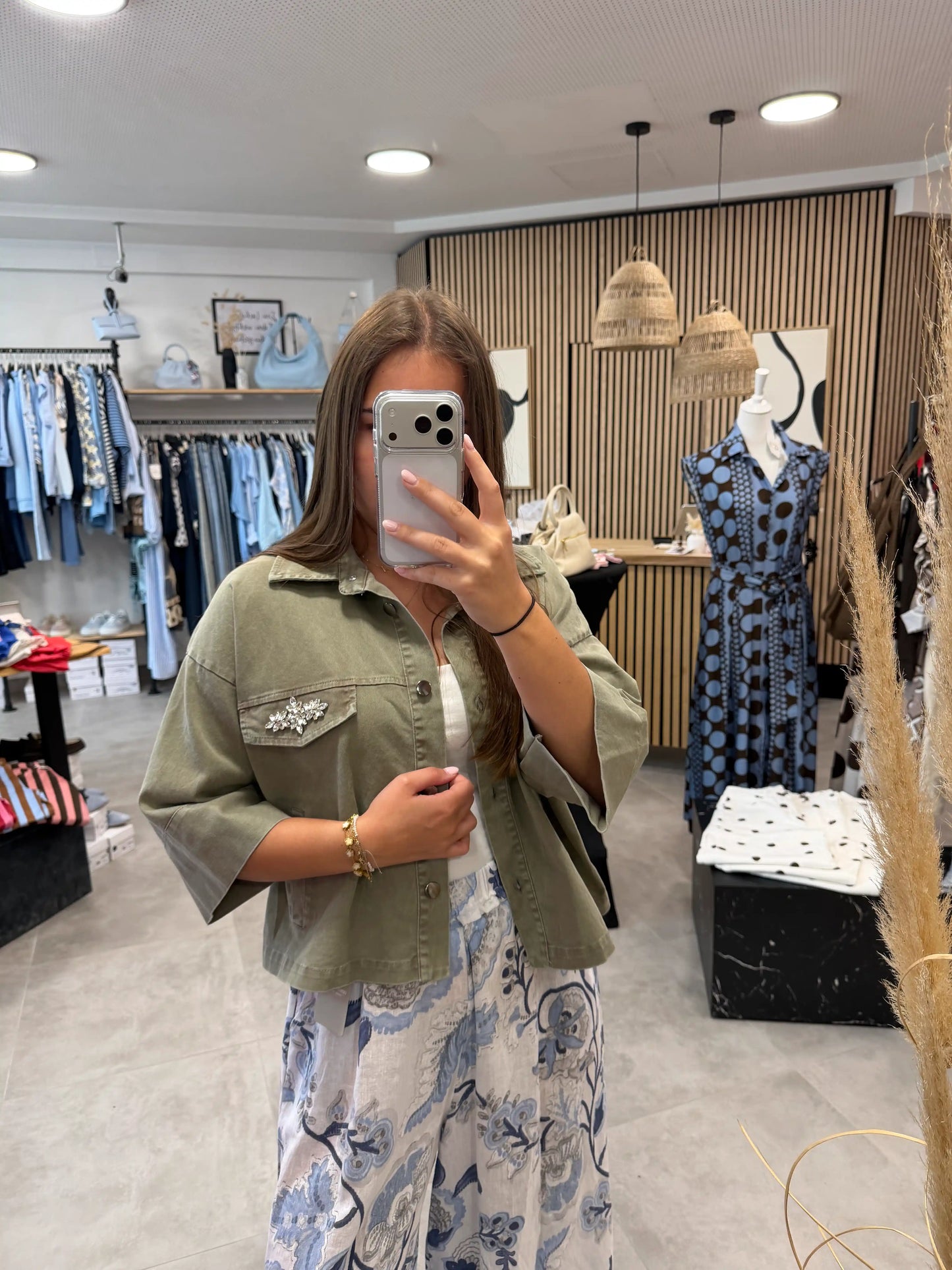 Jeansjacke "Diamond" Olive