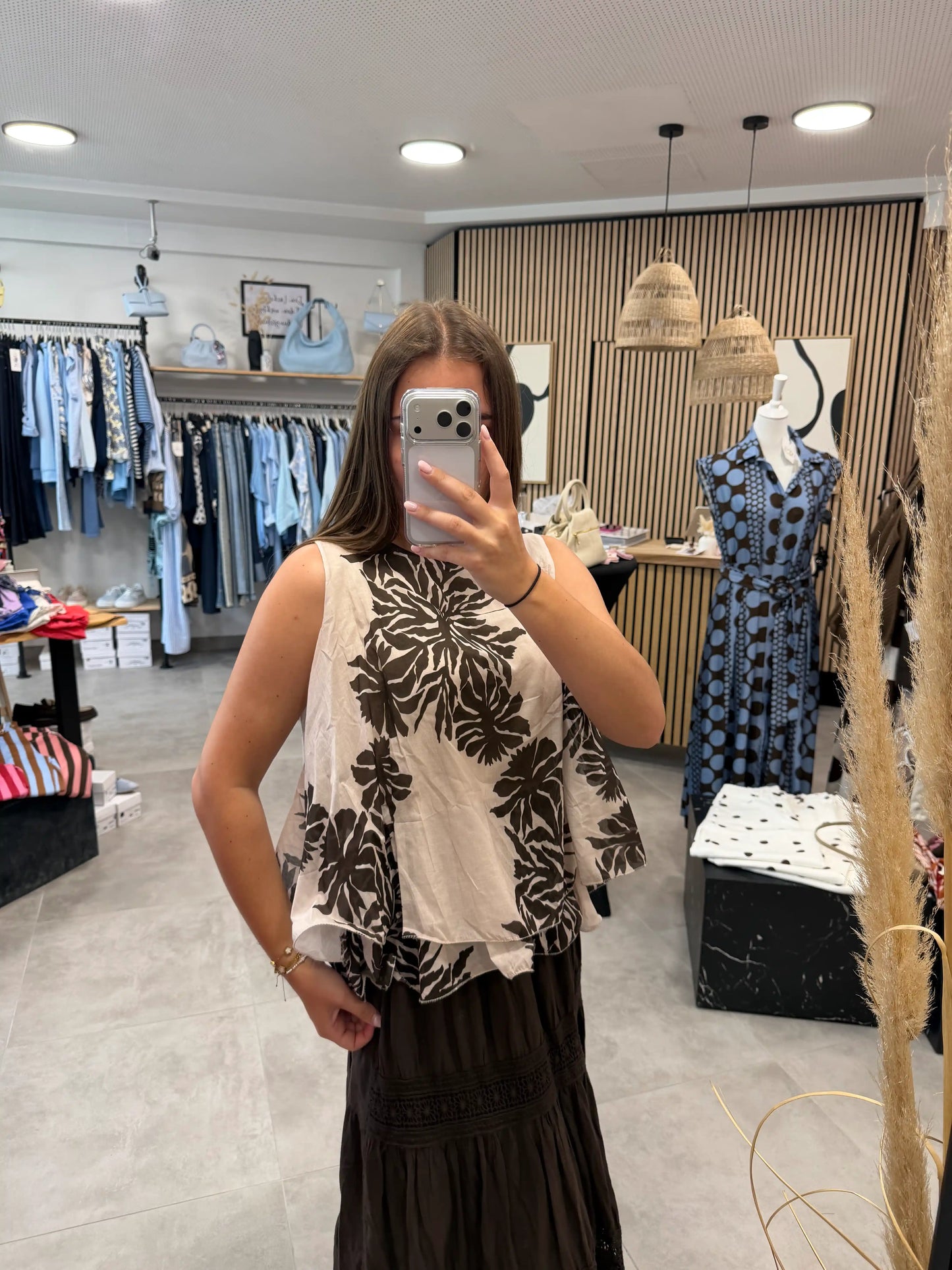 Bluse "Coco Blossom" Beige