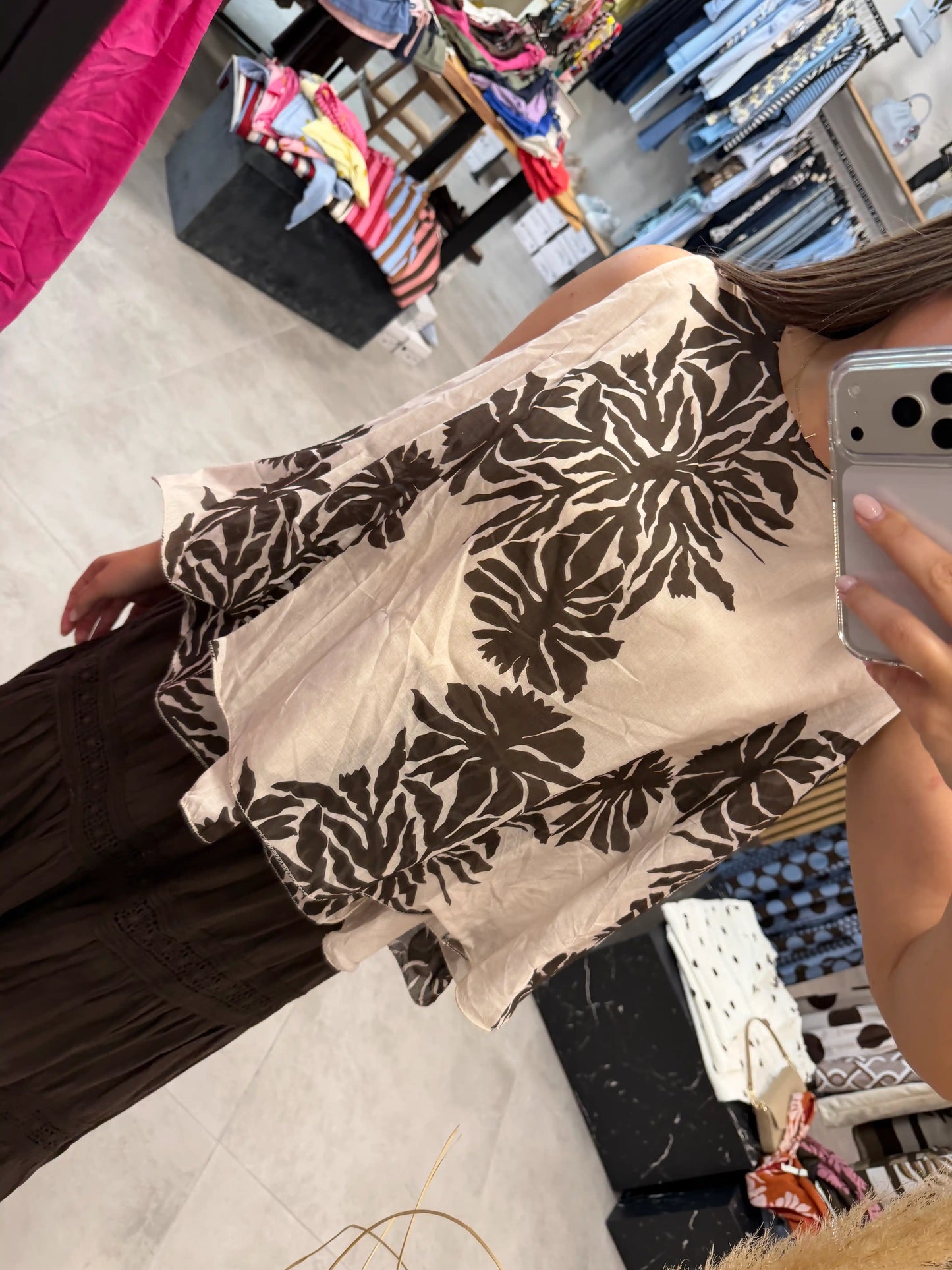 Bluse "Coco Blossom" Beige