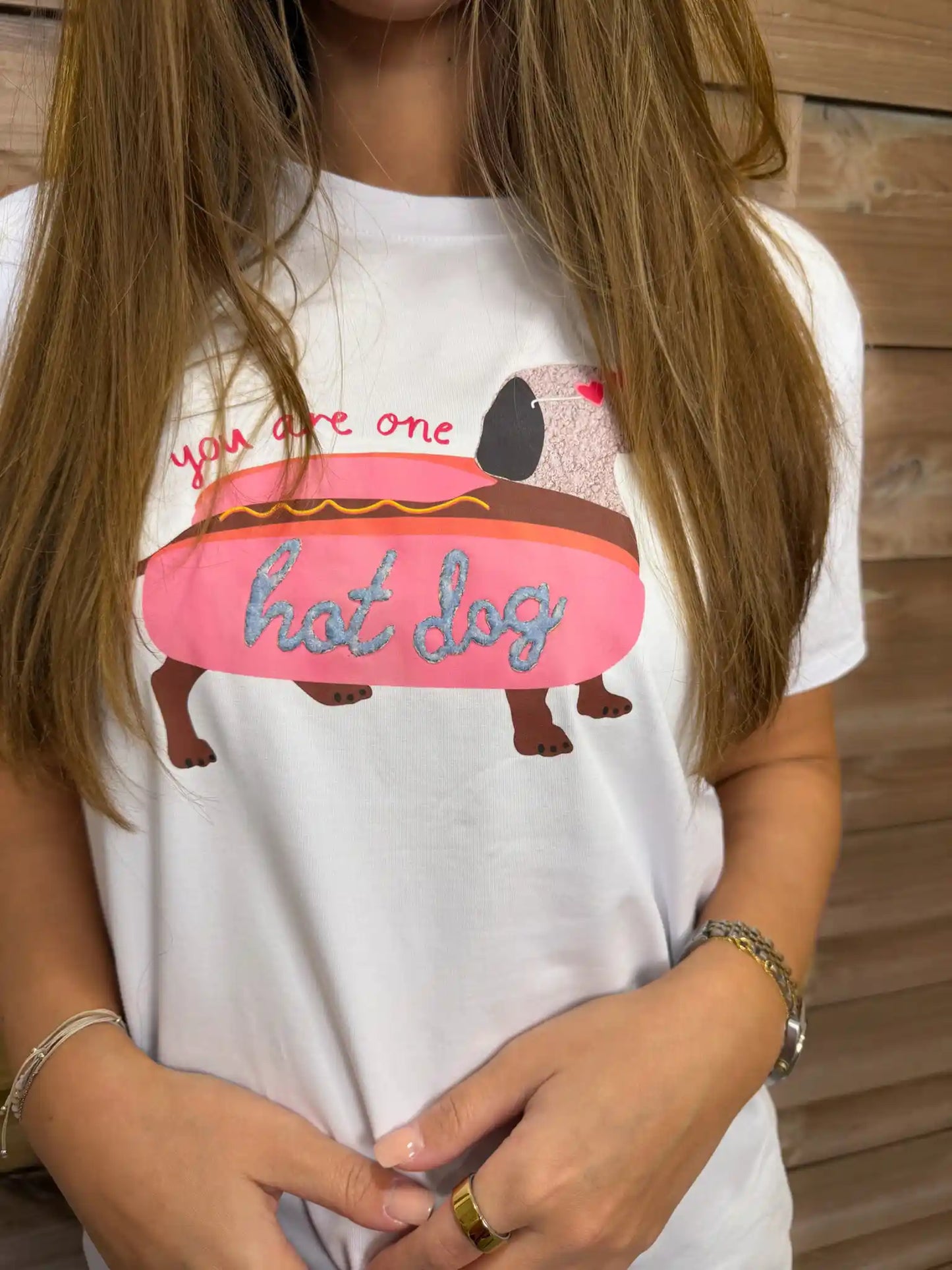 Shirt "Hot Dackel" Hellblau