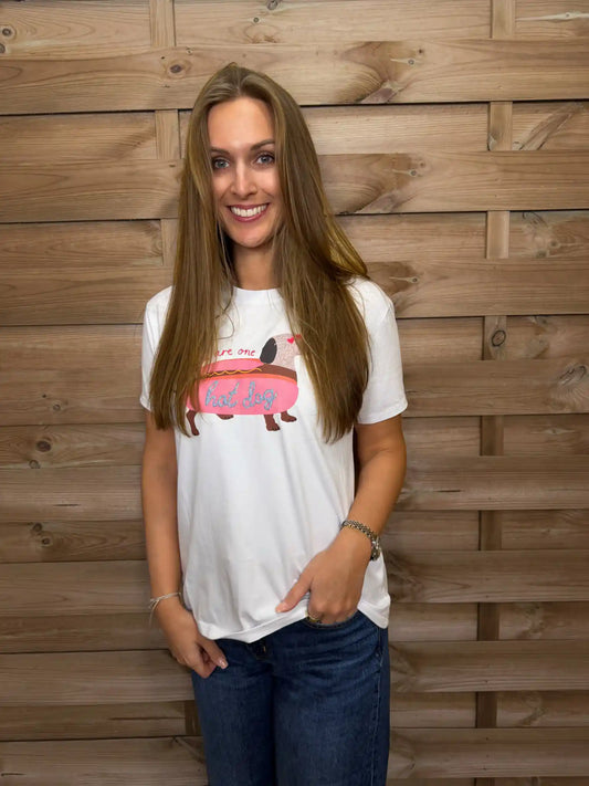 Shirt "Hot Dackel" Hellblau