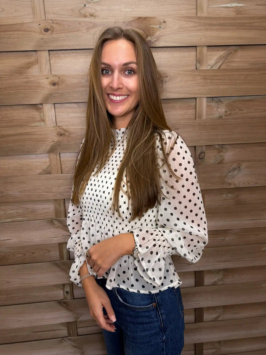 Bluse "Polka Dots" Weiß