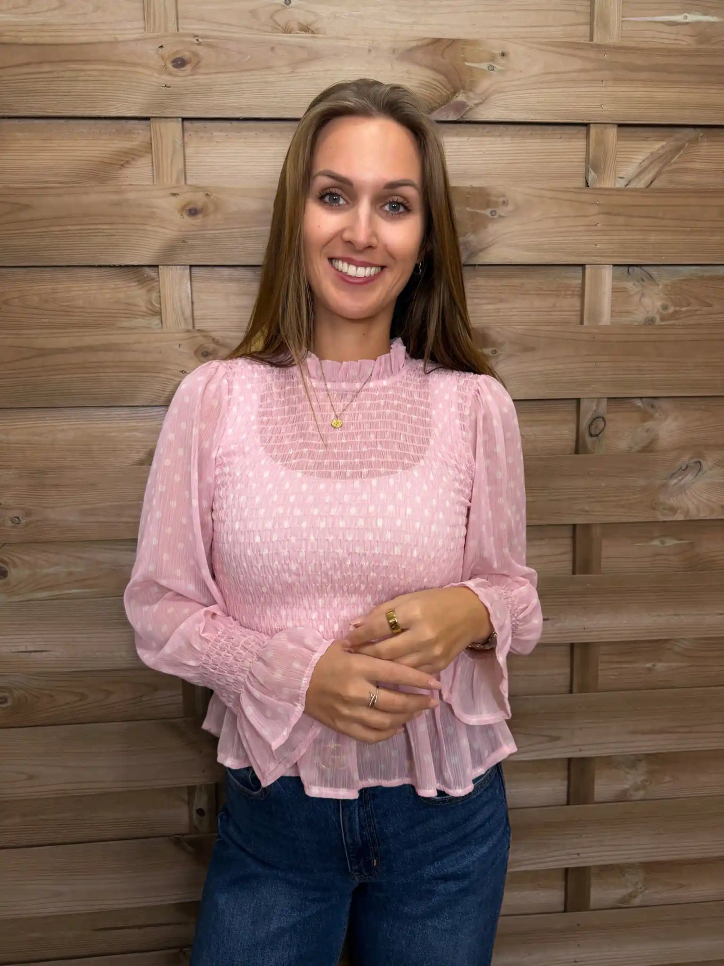 Bluse "Polka Dots" Rosa