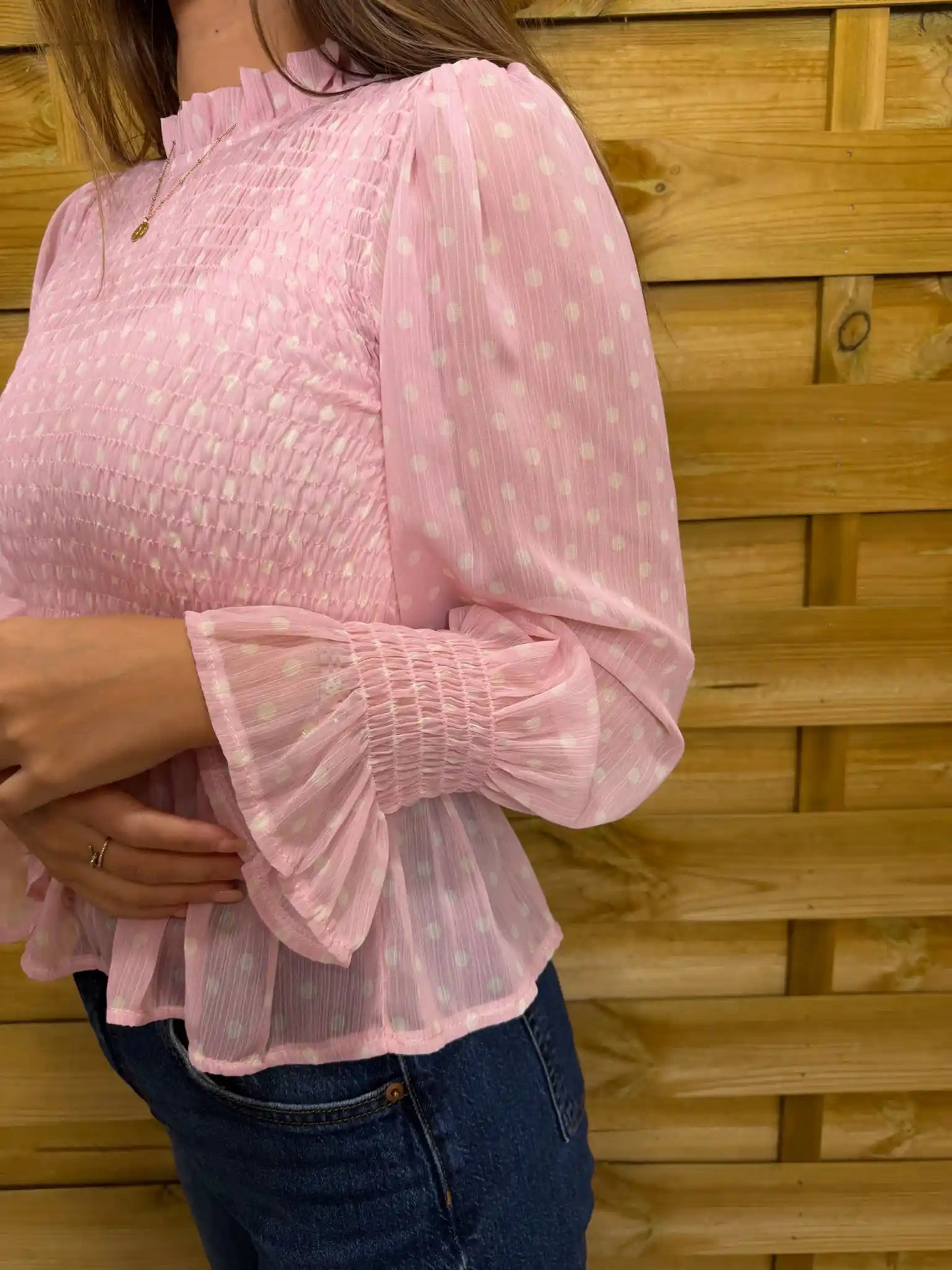 Bluse "Polka Dots" Rosa