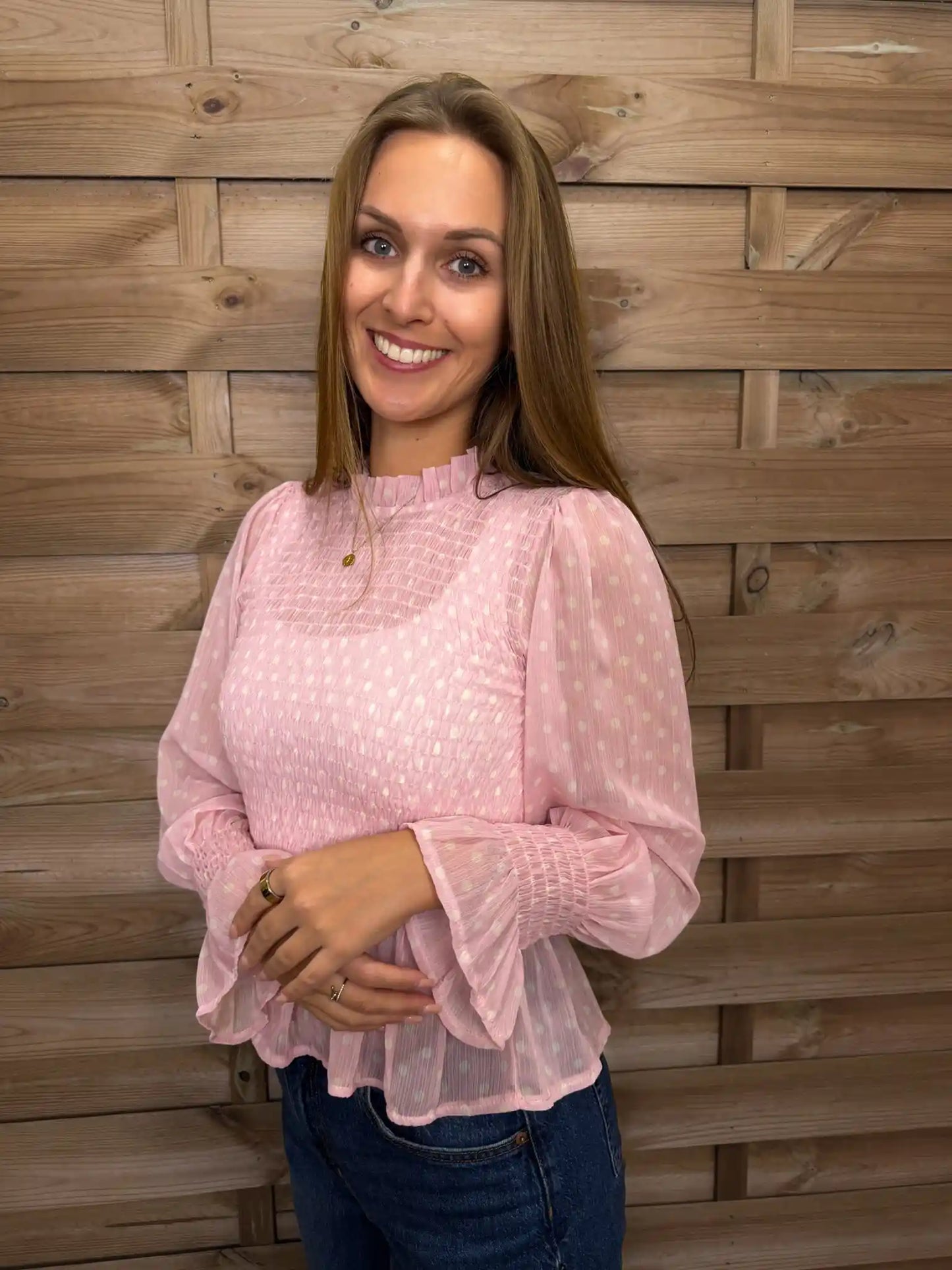 Bluse "Polka Dots" Rosa