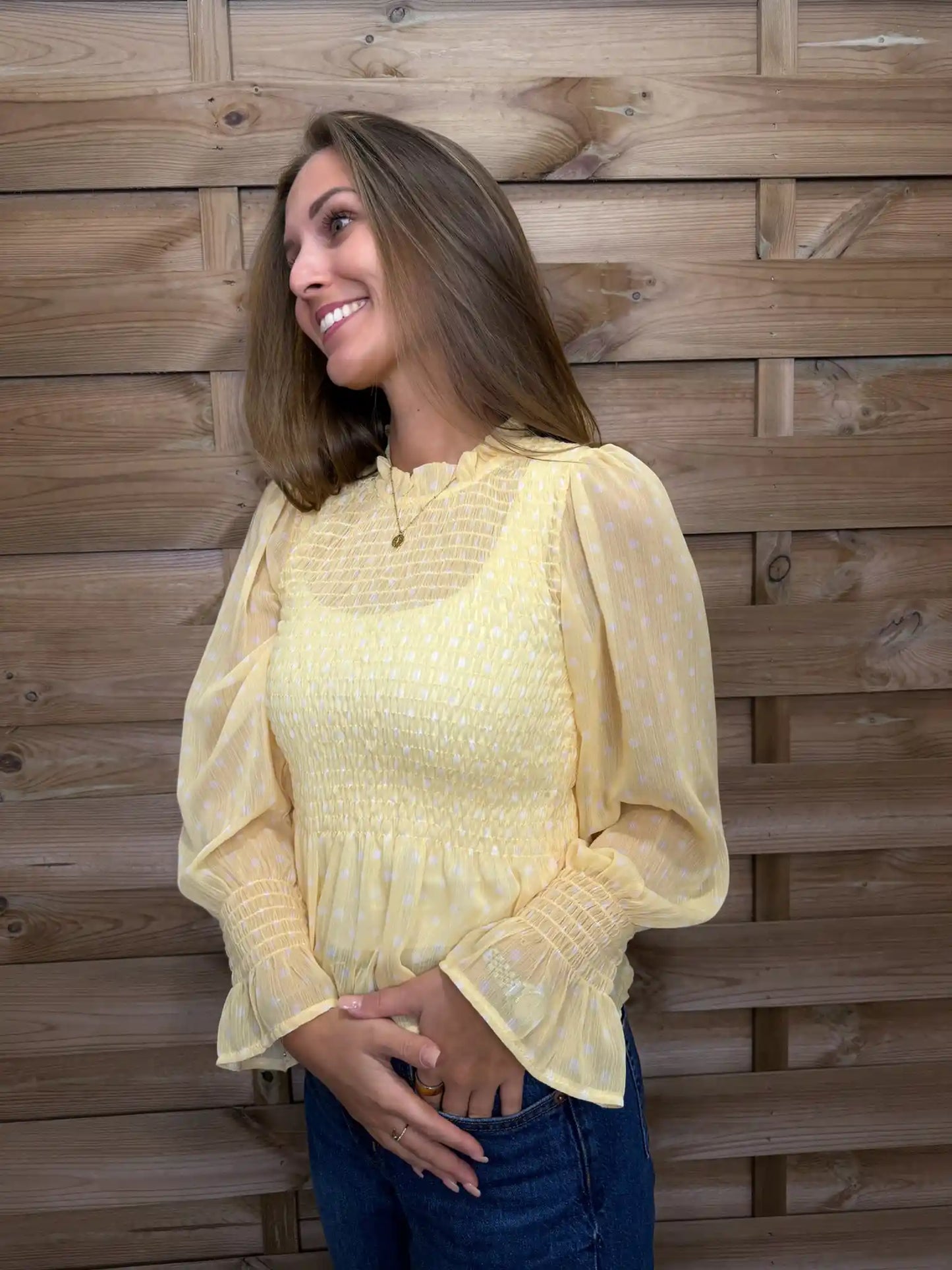 Bluse "Polka Dots" Gelb