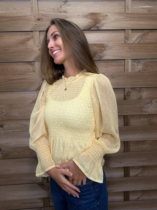 Bluse "Polka Dots" Gelb