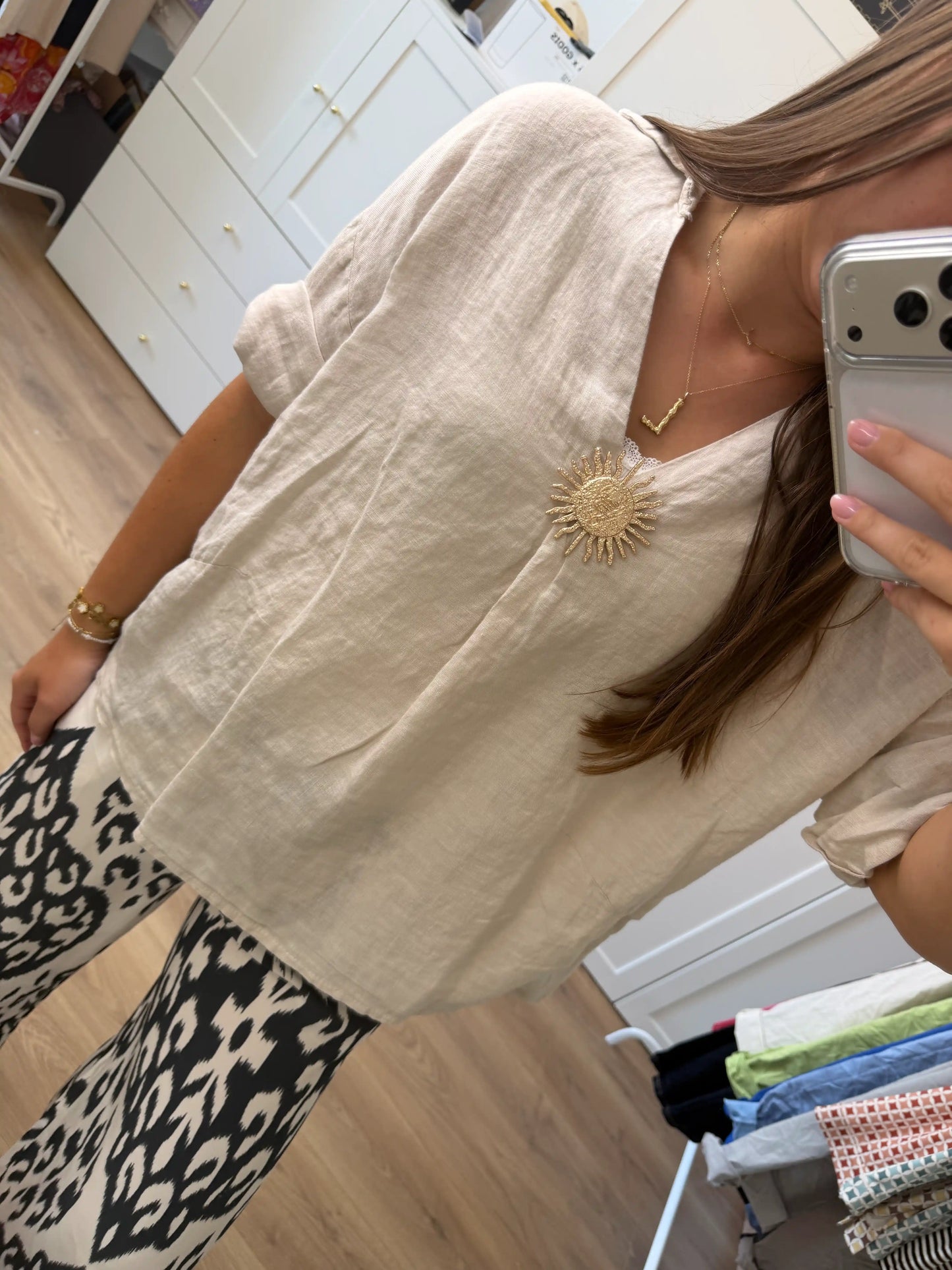 Leinenbluse "Sollér" Beige