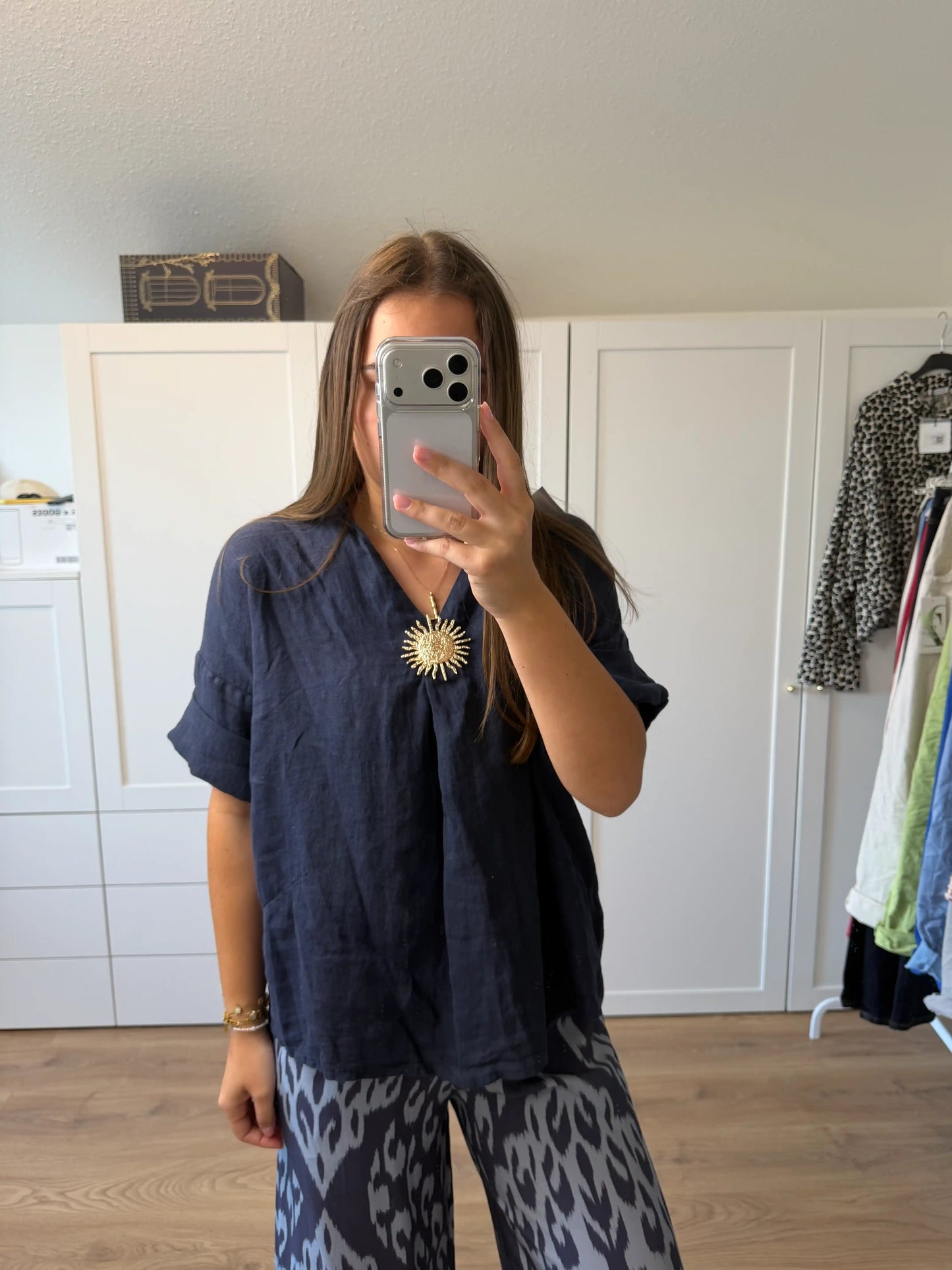 Leinenbluse "Sollér" Navy
