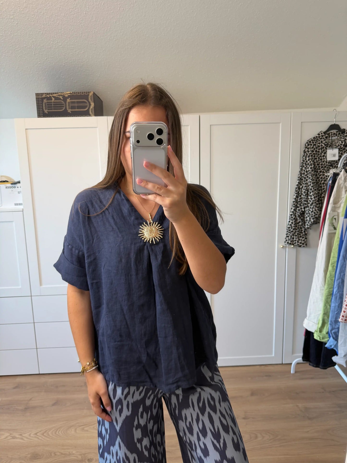 Leinenbluse "Sollér" Navy