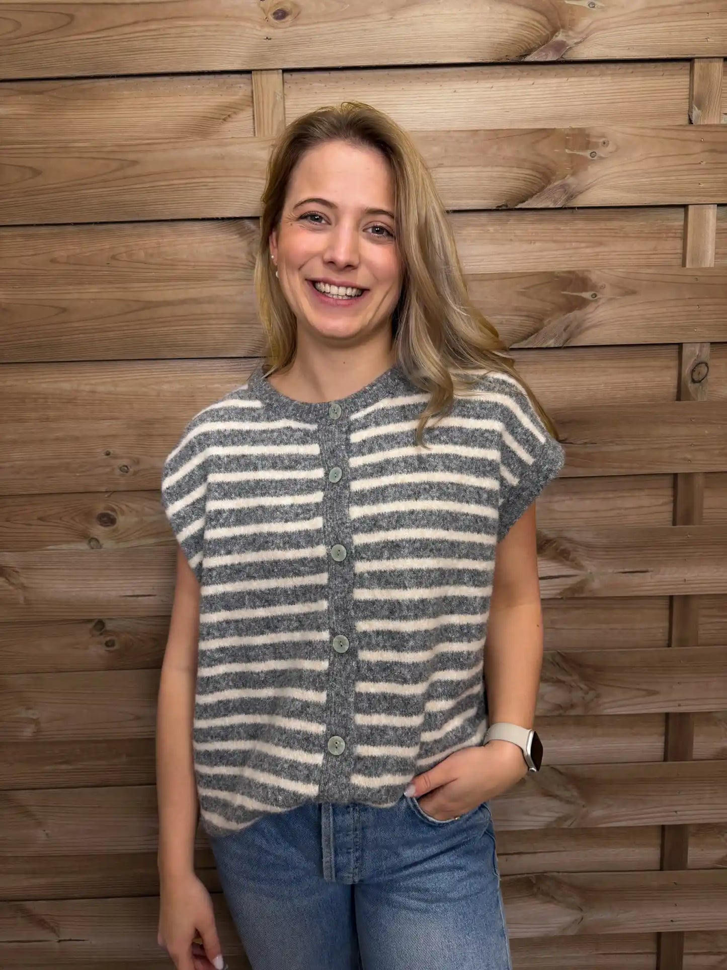 Pullunder "Stripes" Grau