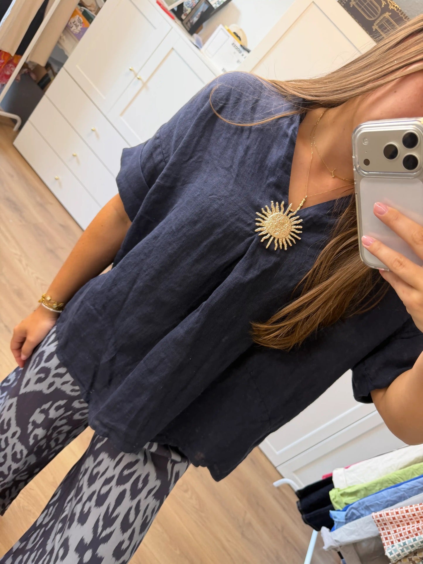 Leinenbluse "Sollér" Navy
