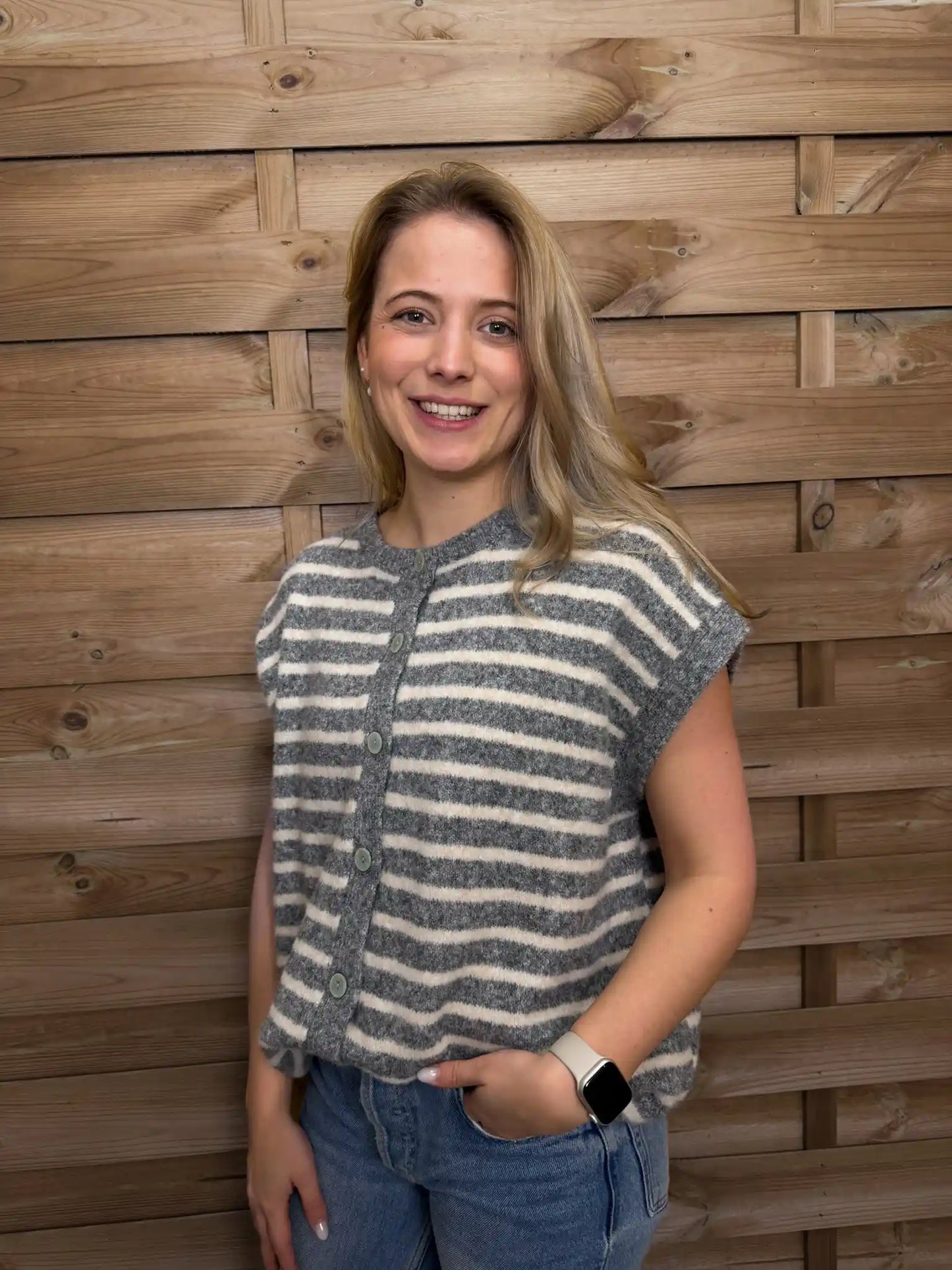 Pullunder "Stripes" Grau