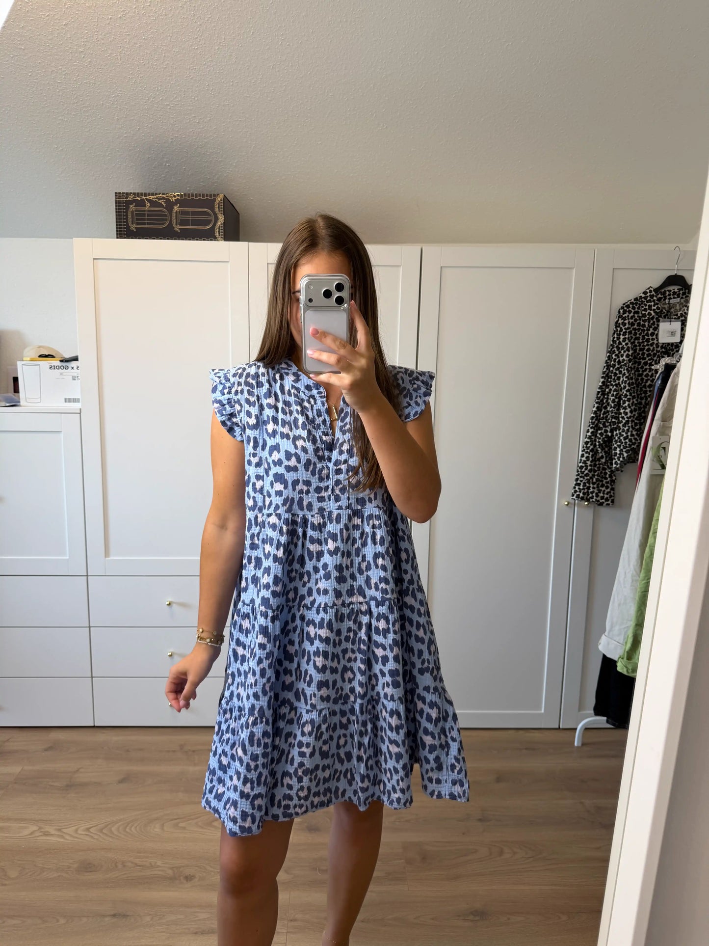 Musselinkleid "Fly" Blau