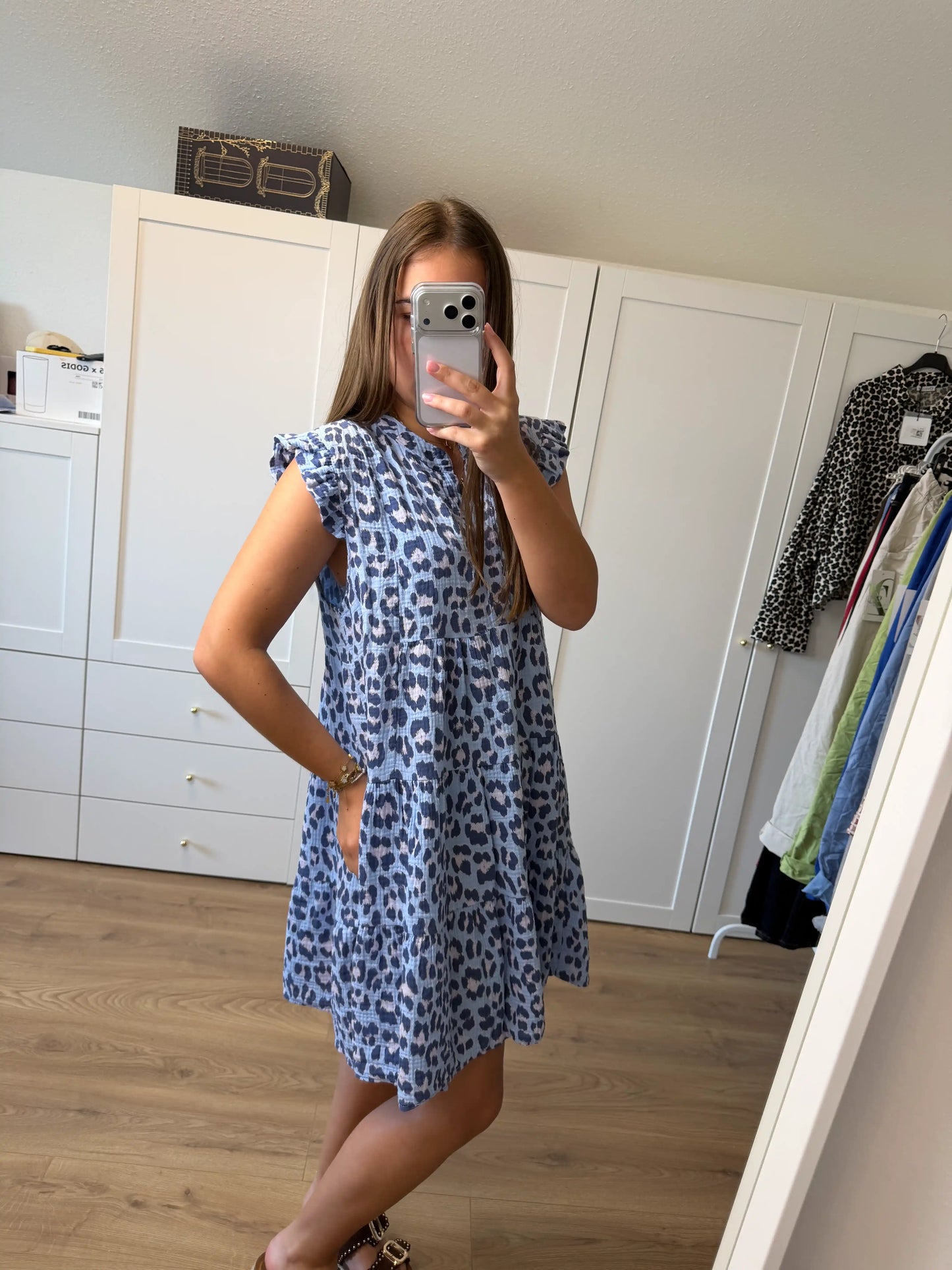Musselinkleid "Fly" Blau
