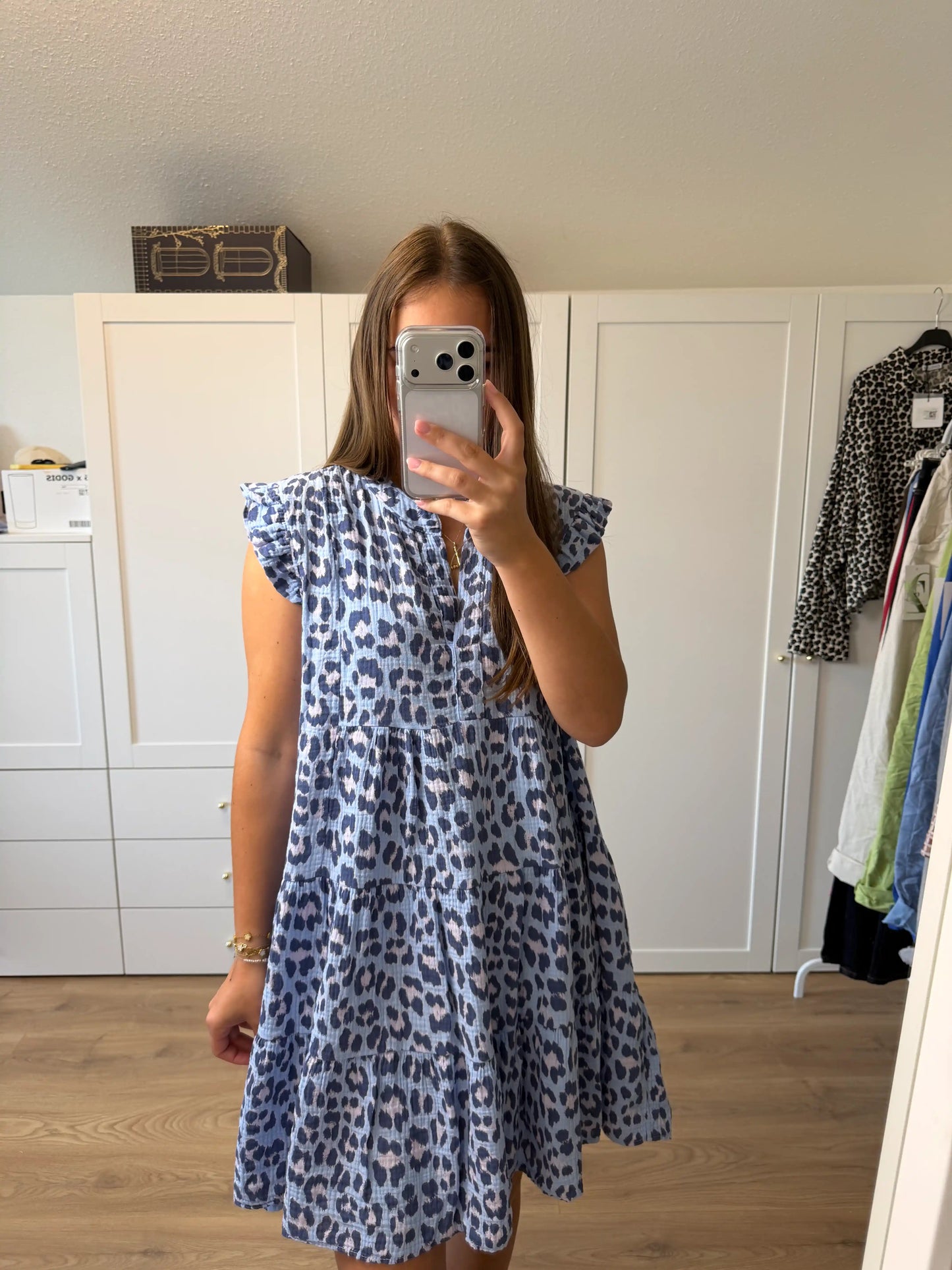 Musselinkleid "Fly" Blau