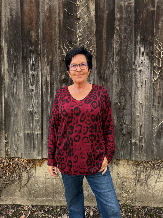 Pullover "Leolilly" Weinrot