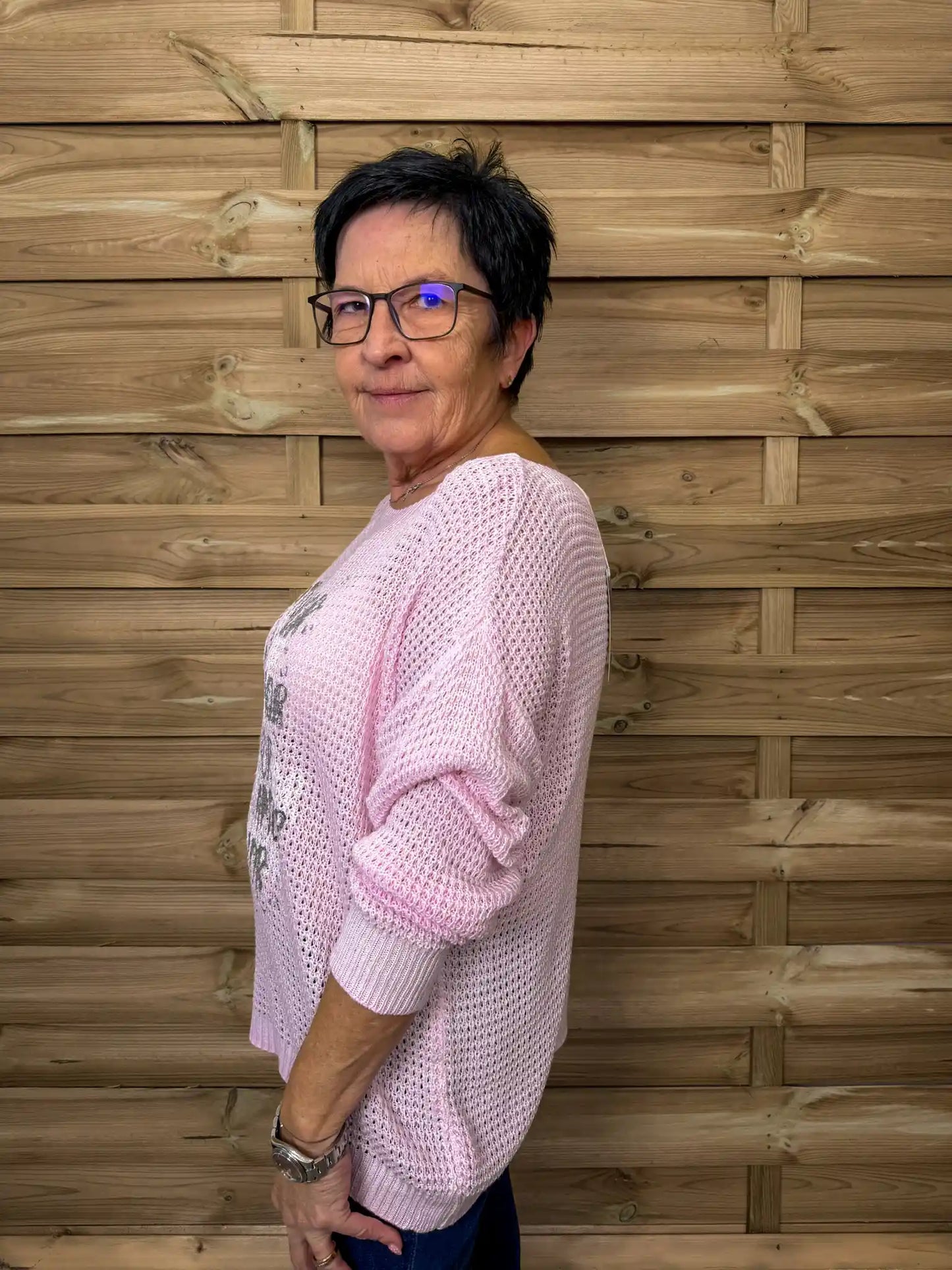 Pullover "Silberschrift" Rosa
