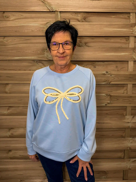 Sweatpullover "Schleife" Hellblau