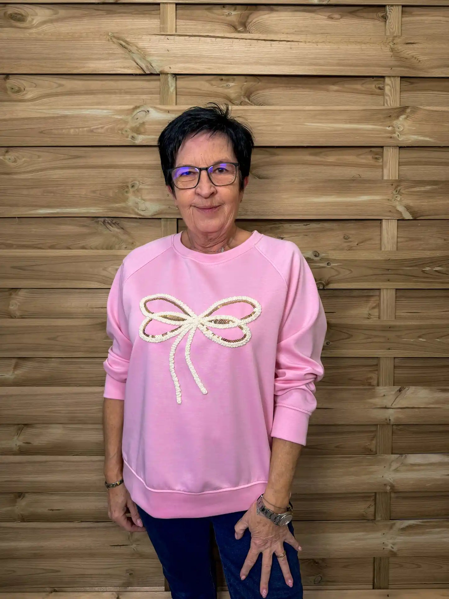 Sweatpullover "Schleife" Rosa