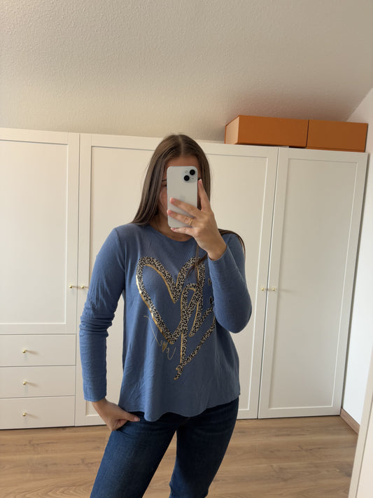 Langarmshirt "Heart" Mittelblau